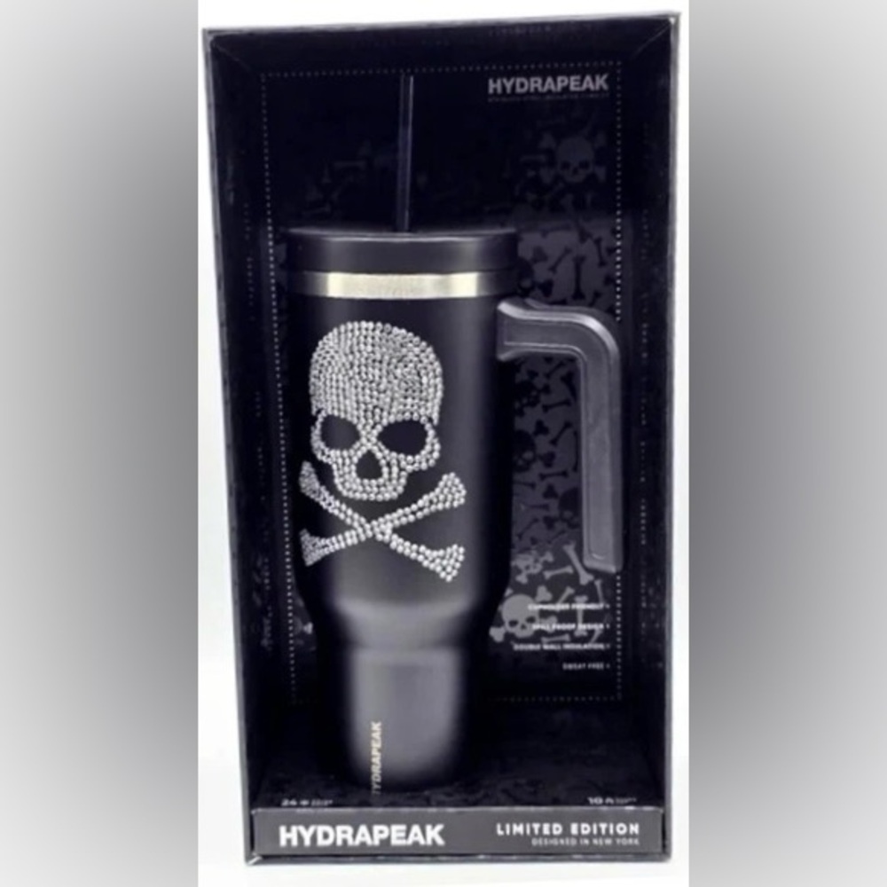 ✨LIMITED EDITION✨ Hydrapeak Voyager 40oz Skull Bling Tumbler Halloween - Picture 2 of 7